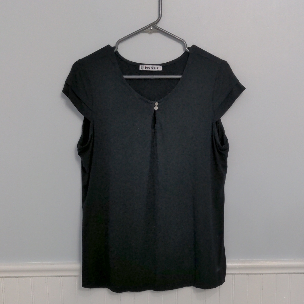 Elegant Black Short Sleeve Top by Joe Fresh
